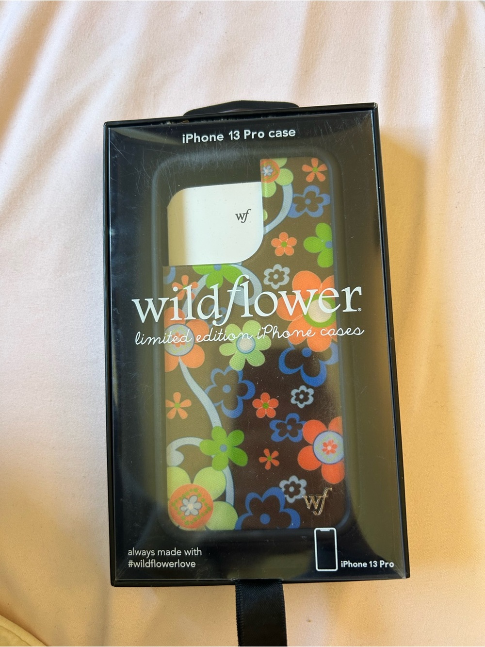 Wildflowers iPhone 13 Pro Case - Black with Multicolor Floral Print